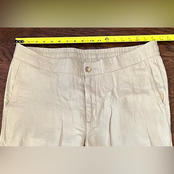 Cremieux Men’s Linen Blend Pants Tan Flat Front 38x30 With Drawstring - Picture 6 of 7